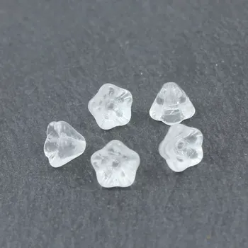 Korálek Korálky skleněné květy čiré – 20 ks