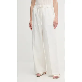 Dámské kalhoty Lněné kalhoty Calvin Klein LV044B676G béžová 01X, vel. XS