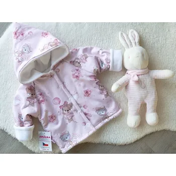 Kojenecká bunda Amálka Zateplený kabátek medvědí holčička Velikost: 68-74