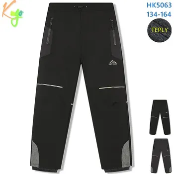 Dívčí oblečení Kugo Zateplené softshell kalhoty - černá/modrá 134–164 Barva: Modrá, Velikost: 164