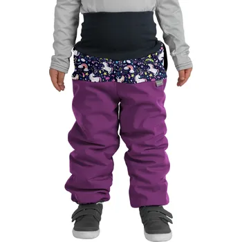 Dívčí kalhoty Unuo Batolecí softshell kalhoty s beránkem - Jednorožec Velikost: 92-98