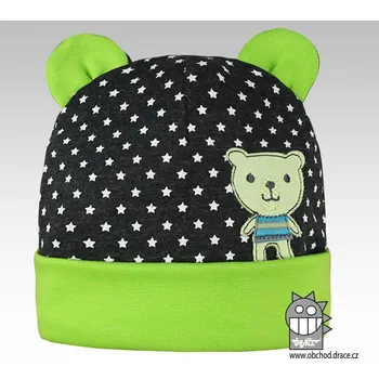 Čepice Dráče Bavlněná čepice Méďa – zelená Velikost: 44-46