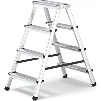 Schůdek Hliníkové štafle 2x4 oboustranné DD4, DRABEST HOME