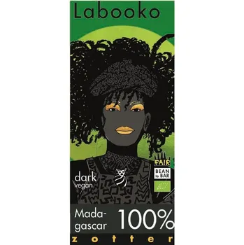 Potravina Zotter Bio hořká čokoláda 100 % – Madagaskar bez cukru, 65 g