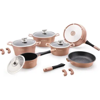 Hrnec Royalty Sada nádobí ES 1014 MC, 14dílná, barva copper