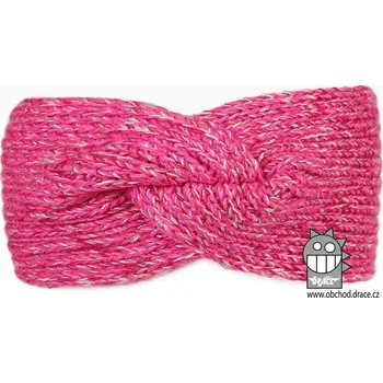 Čelenka Dráče Pletená čelenka twist - růžovo-šedá neon Velikost: uni