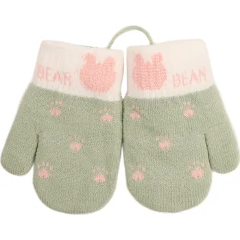 Rukavice Dráče Pletené palcové rukavice zelená Velikost: XS