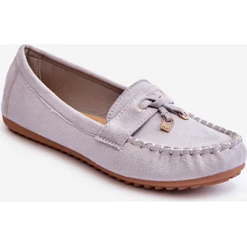 Dámské mokasíny Klasické semišové mokasíny Good Time Barva: Stříbrná, Velikost: 37