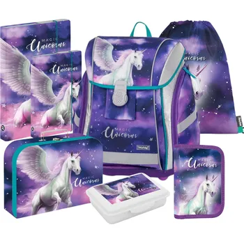 Set školních potřeb Školní aktovka Oxybag Premium Light Pegas 2025 – velký set pro prvňáčky