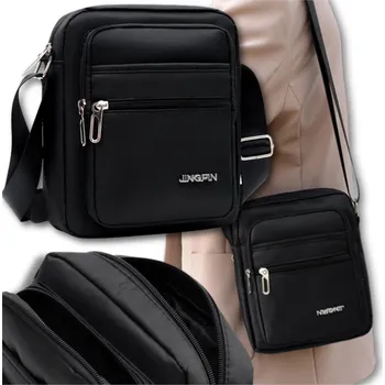 Pánská aktovka Pánská nepromokavá taška přes rameno, černá, oxfordská tkanina, 20x23x10 cm