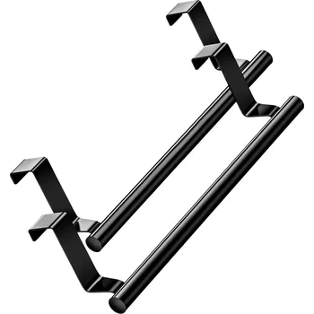 Věšák Camerazar Věšáky 2ks černé na dveře kuchyňské skříně koupelnový držák na ručníky