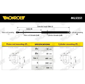 Nářadí pro automobil Pneumatická pružina / vzpěra zavazadlového prostoru AGB 9566AB7D