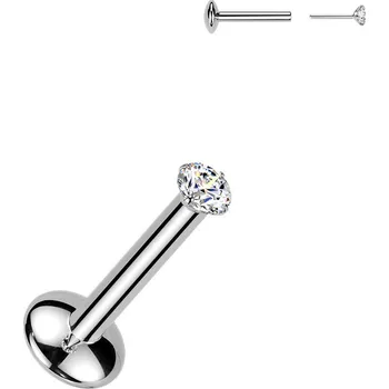 Piercing Šperky4U Piercing do brady - PUSH IN labreta TITAN Moissanit 0.03ct (2mm) - TM018