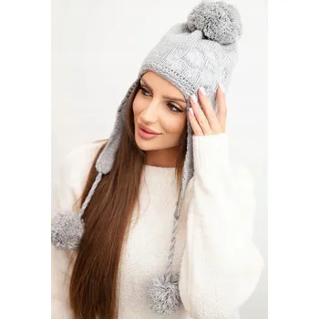 Čepice Zimní čepice Kesi s klapkami na uši, šedá, univerzální velikost