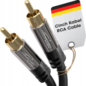 Audio kabel KabelDirekt – 1m – RCA/cinch kabel pro subwoofer, 1x RCA/cinch na 1x RCA/cinch