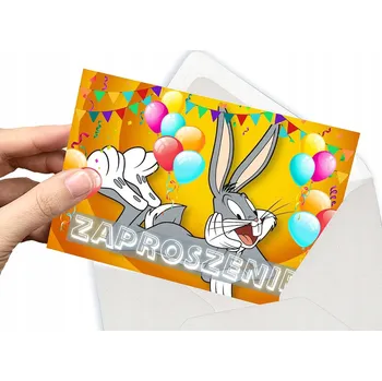 Pozvánka POZVÁNKA KRÁLÍK BUGS NA DĚTSKOU OSLAVU NAROZENIN + OBÁLKA DÁREK