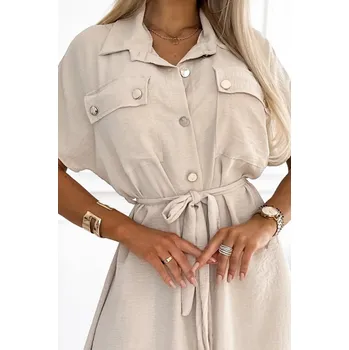 Dámské šaty Numoco šaty pro každý den košilového střihu midi univerzální velikost