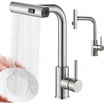 Vodovodní baterie KUCHYŇSKÁ BATERIE SUS304 KARTÁČOVANÁ SE TŘEMI REŽIMY A OTOČNOU HUBICÍ