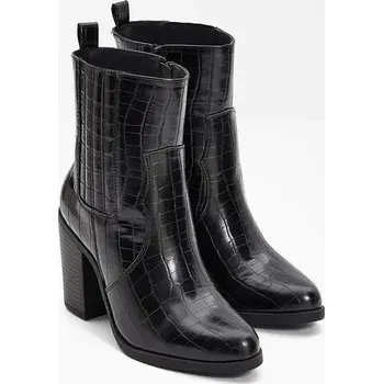 Dámské kozačky Rainbow kotníkové boty na podpatku černé 40