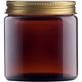 Sklenice 120 ml + skleněná zavařovací sklenice hnědá 58/R3 UV odolná hliníkové víčko zlaté