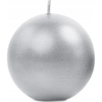 Svíčka Svíčka ve tvaru koule Party Deco stříbrná