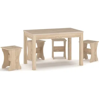 Jídelní stůl Kídelní set ( stůl + 4 stolky) NAPOLEON, dub sonoma