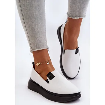 Dámské mokasíny VINCEZA Dámské kožené espadrilky na platformě v multibarevném provedení Chorisa Barva: Bílá, Velikost: 38