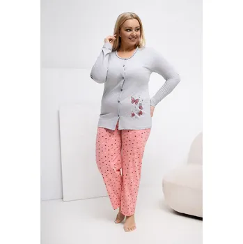 Dámské noční prádlo Pohodlná pyžama pro plnoštíhlé model 223305 Forever Pink 4XL