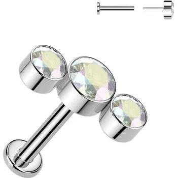 Piercing Šperky4U Piercing do brady - PUSH IN labreta TITAN, barva: duhová - TIT1651-AB