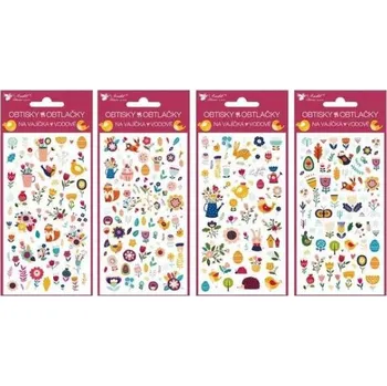 Velikonoční dekorace Velikonoční obtisky na vajíčka 7900 vodové 19x9cm zvířátka a kytičky