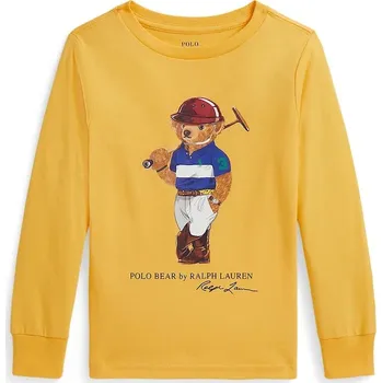 Dětská móda Dětské bavlněné tričko s dlouhým rukávem Polo Ralph Lauren 322A96609001 žlutá 17X, vel. 94-100