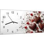 Glasdekor Nástěnné hodiny 30x60cm valentýnské čokoládové srdce Materiál: plexi
