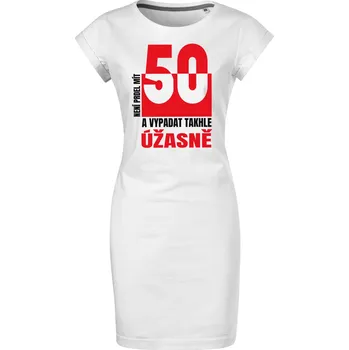 Dámské šaty Bavlněné letní šaty Není prdel 50 Velikost: XL, Barva: Bílá