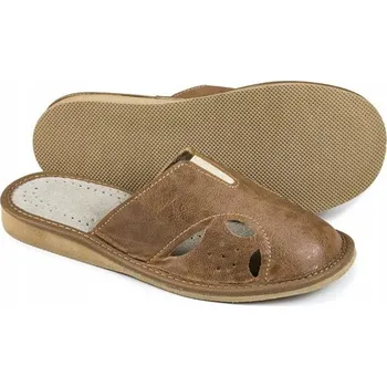 Dámská obuv Dámské krémové pantofle, domácí pantofle, kožené Pantofle pohodlné, vel. 38