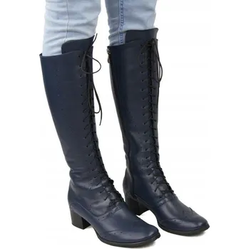 Dámské kozačky Elitabut dámské kozačky ke kolenům na blokovém podpatku, velikost 38