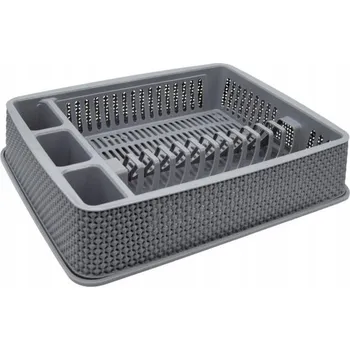 Odkapávač na nádobí ODKAPÁVAČ NA NÁDOBÍ ODKAPÁVAČ NA TALÍŘE PŘÍBORY PLASTOVÝ ŠEDÝ