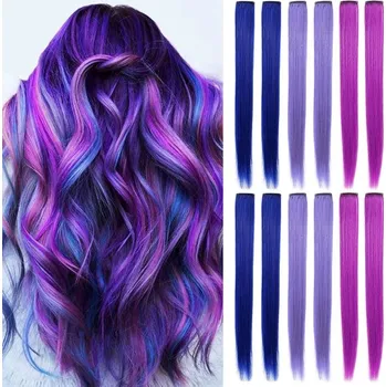 Paruka Dlouhé fialové příčesky IAMERUI