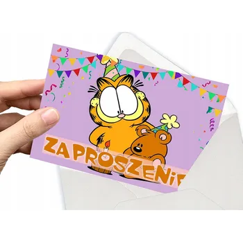 Pozvánka POZVÁNKA GARFIELD NA DĚTSKOU OSLAVU NAROZENIN + OBÁLKA DÁREK
