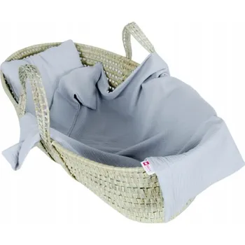 Kočárek Polštářek + deka do kočárku mušelín - šedá