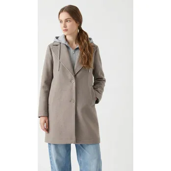 Dámský kabát Stylový jarní kabát s mikinou K-ZELL 3616 barva: hnědá-fango , velikost: L