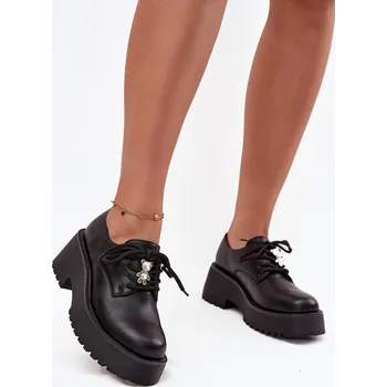 Dámské polobotky Dámské polobotky s připínacím doplňkem z eko kůže Laurea – černé Velikost: 38