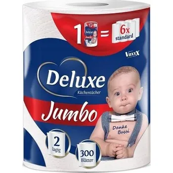 Utěrka Deluxe Jumbo papírová utěrka celulóza 2 vrstvy 300 útržků 60 metrů