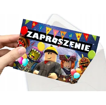 Pozvánka POZVÁNKA ROBLOX NA DĚTSKOU OSLAVU NAROZENIN + OBÁLKA DÁREK