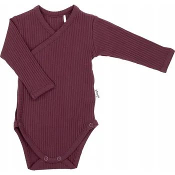 Kojenecký body NICOL Body zavinovací ŽEBROVANÉ dlouhý rukáv KOLEKCE ALISA velikost 62 cm BORDO (Vínová)