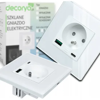 Elektrická zásuvka Elektrická Zásuvka Decorya , USB, bílá