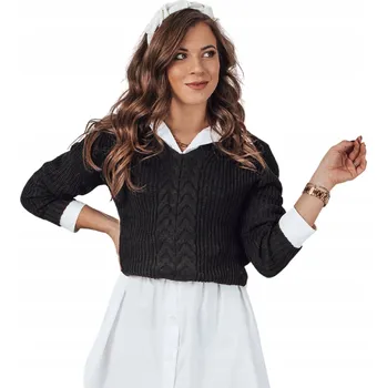 Dámský svetr DStreet dámský svetr černý klasický do pasu univerzální velikost