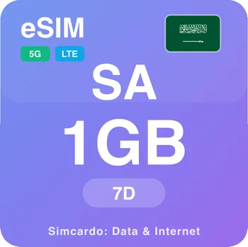 SIM karta Saúdská Arábie Mobilní Internet - eSIM 1GB 7 dní datová SIM karta