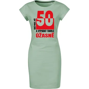 Dámské šaty Bavlněné letní šaty Není prdel 50 Velikost: M, Barva: Sage