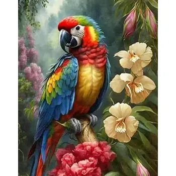 Puzzle NORIMPEX Diamantové malování Papoušek Ara 30x40cm