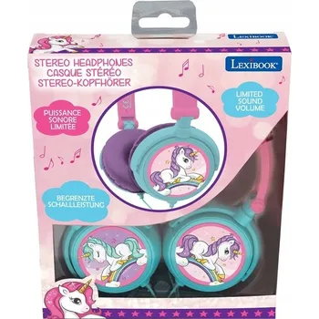Sluchátka Lexibook Sluchátka na uši skládací Jednorožec